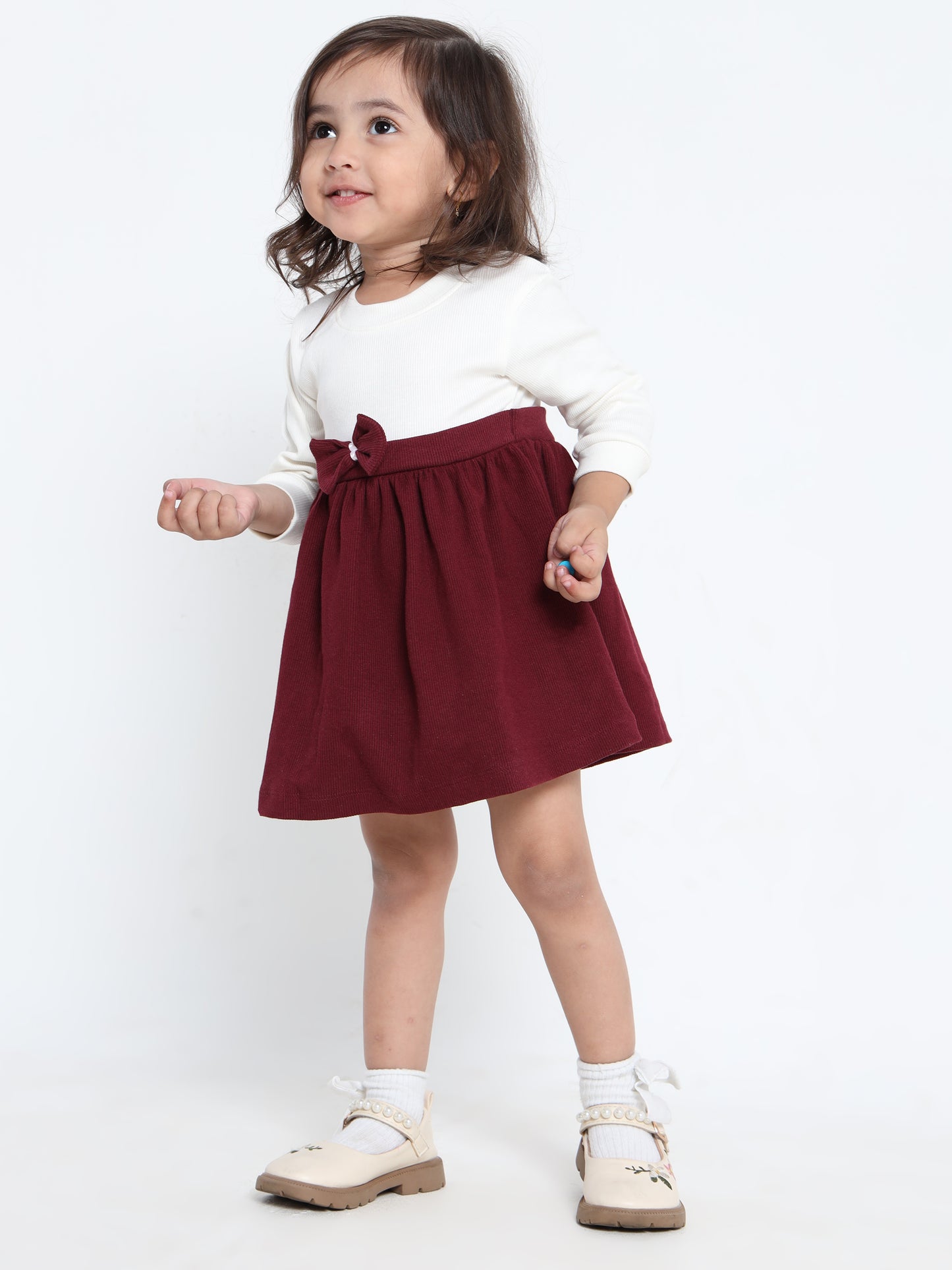 Jiya Maroon Elegance Frock