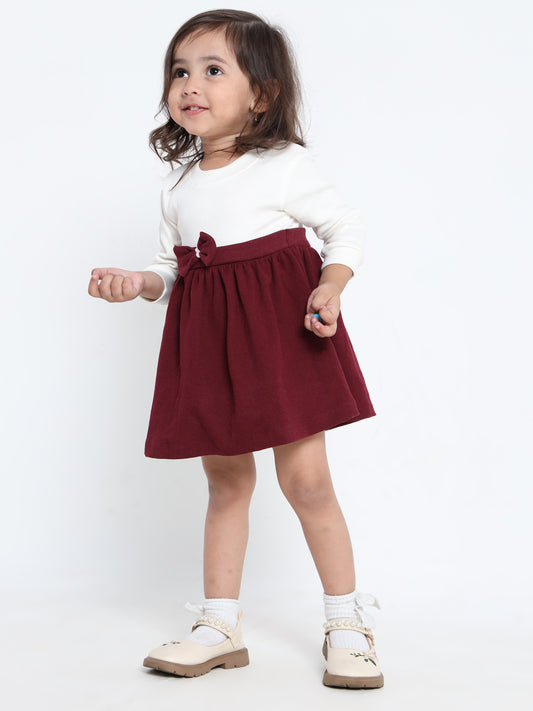 Jiya Maroon Elegance Frock