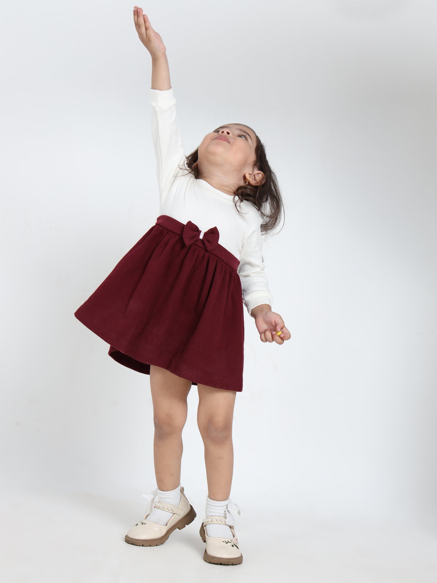 Jiya Maroon Elegance Frock