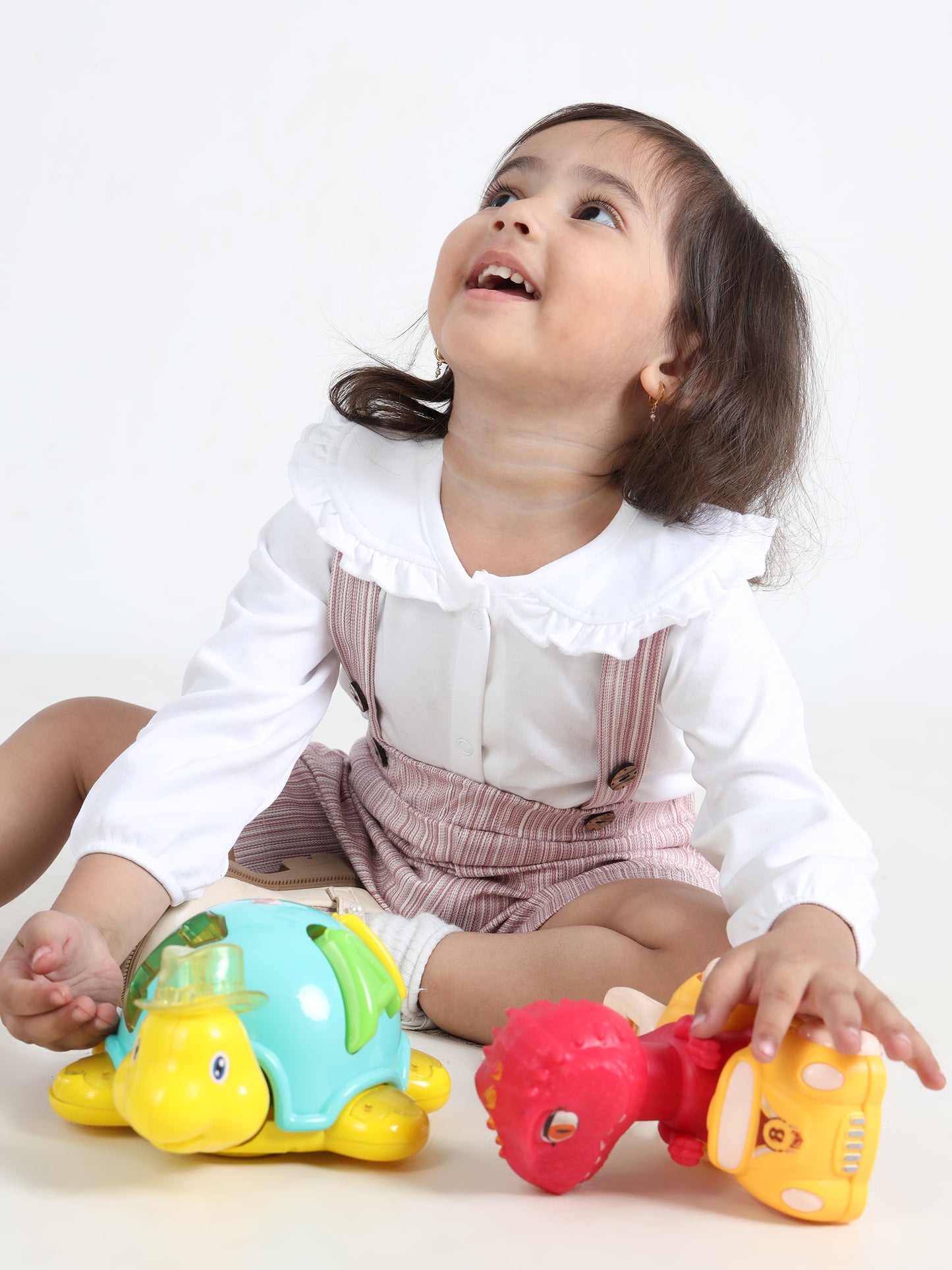 Kiara Peach Dungaree Set