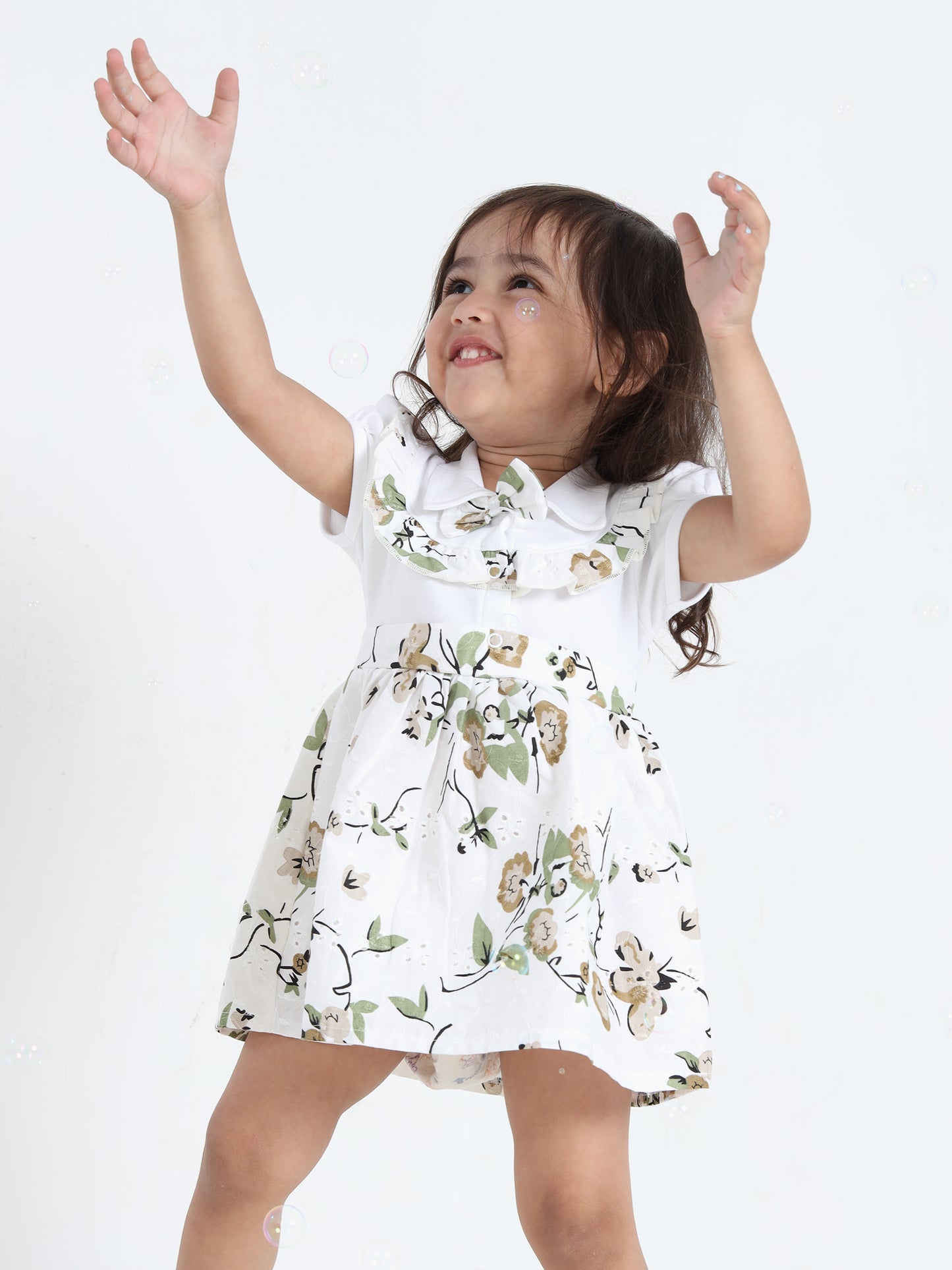 Elsa White & Green Grace Frock