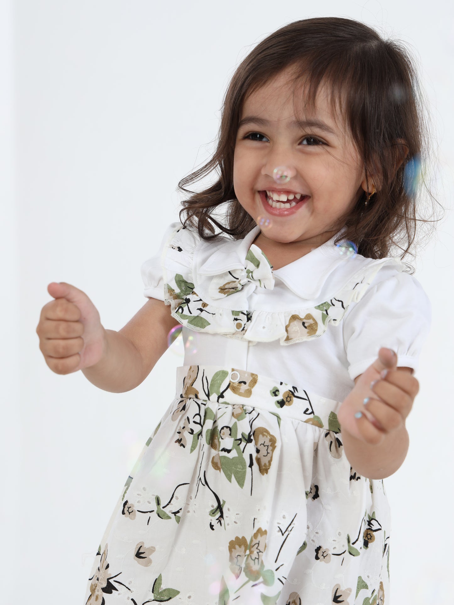 Elsa White & Green Grace Frock