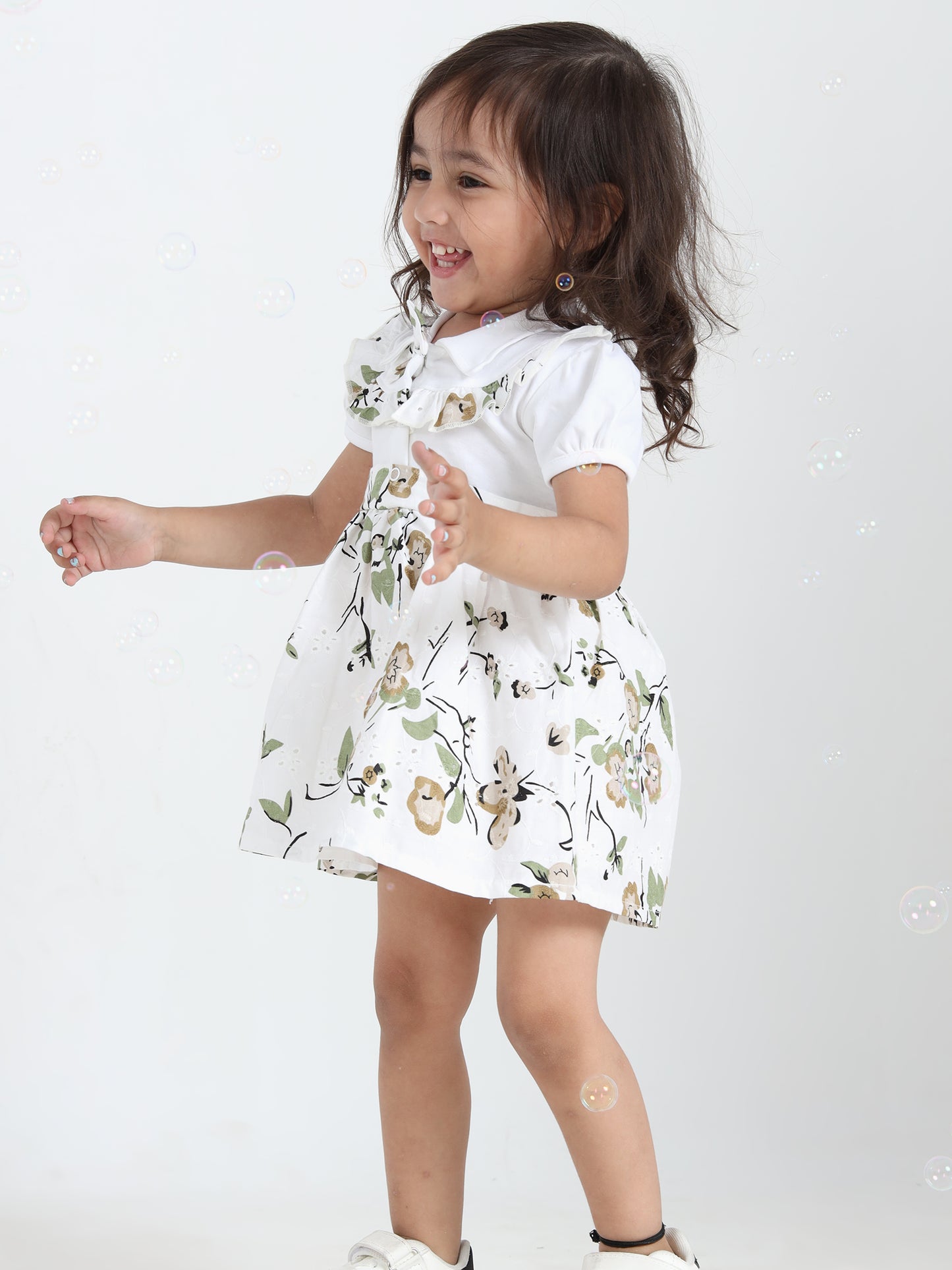 Elsa White & Green Grace Frock