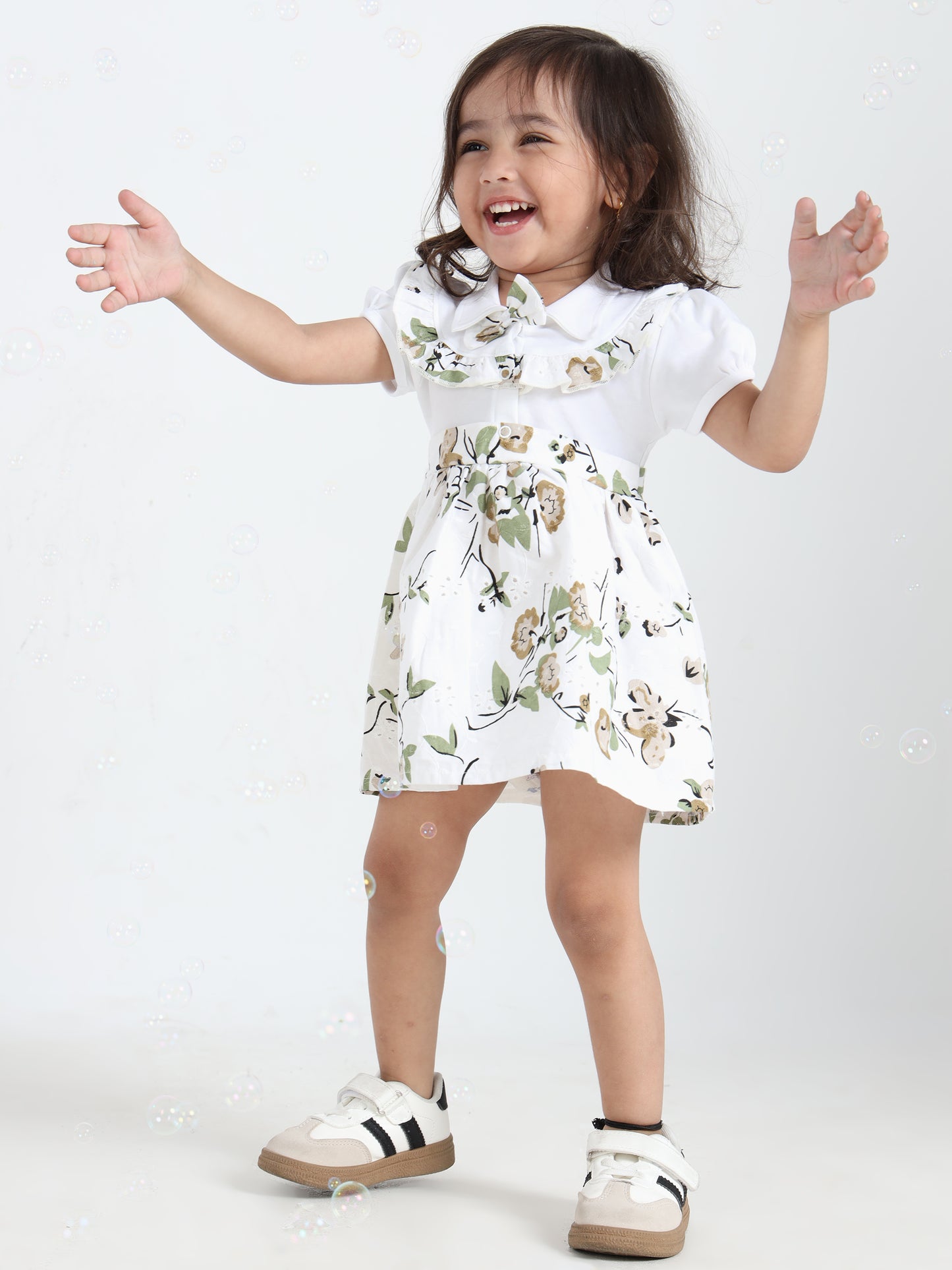 Elsa White & Green Grace Frock