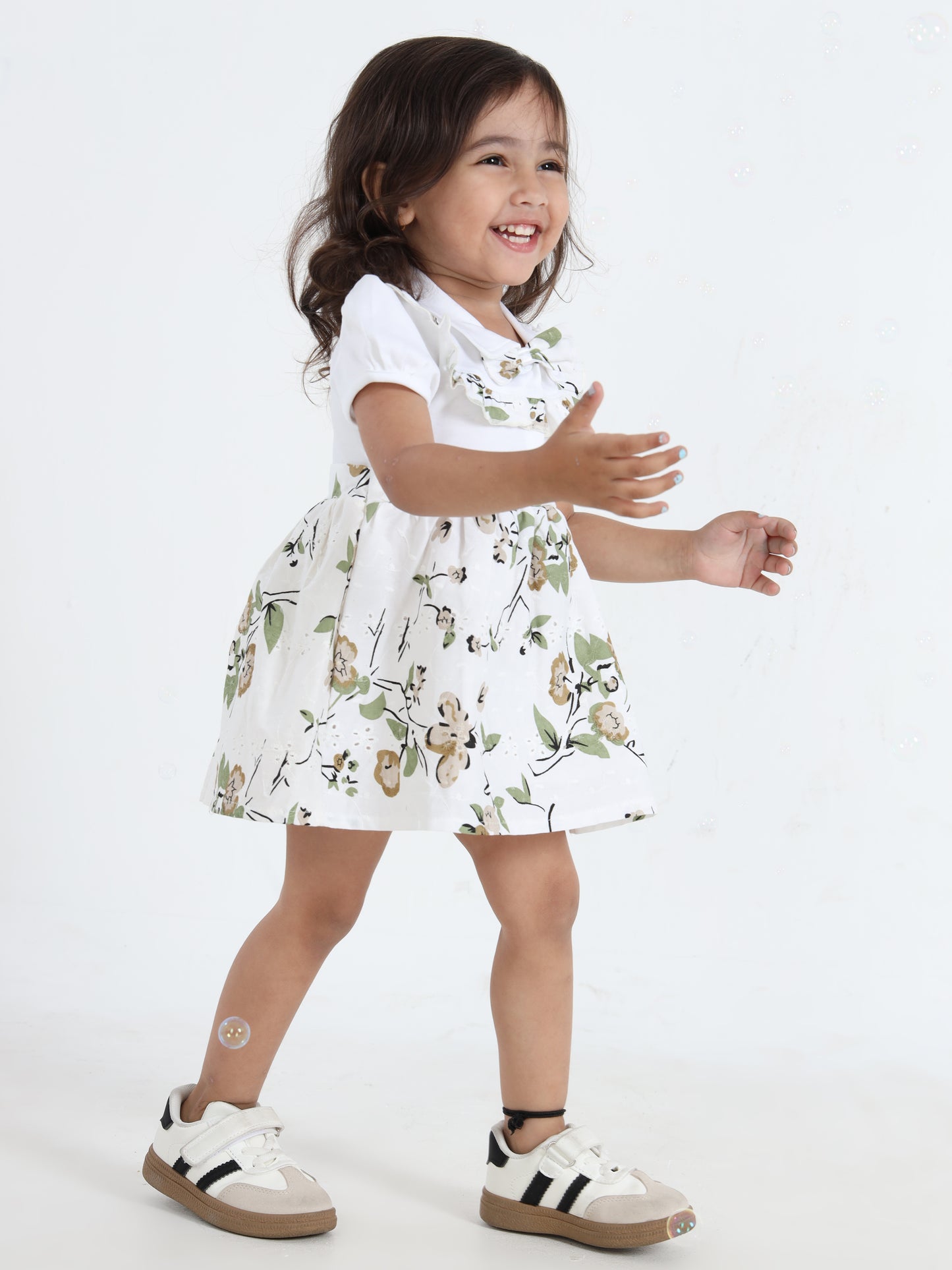 Elsa White & Green Grace Frock